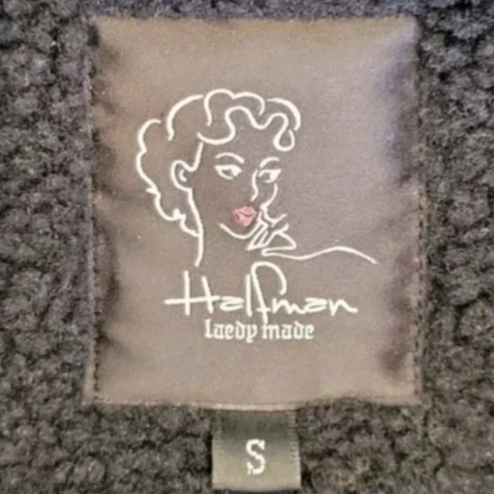 Rare Faux Leather Faux Shearling Collar & Lining Moto Punk Retro Biker Jacket, S - Picture 11 of 13